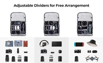 Large Capacity 20L Camera Backpack for Travel and Hiking