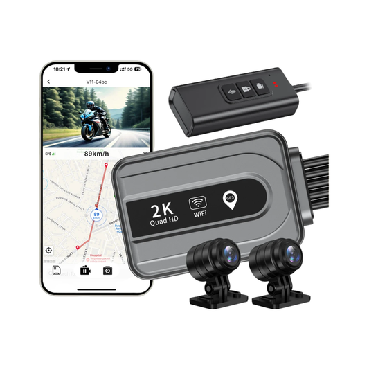 Motorcycle 2K DVR Camera with GPS 64GB