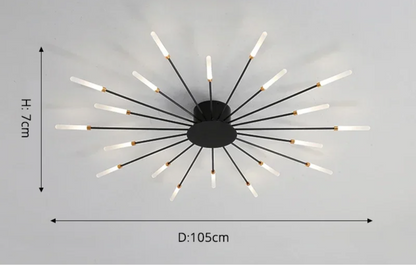 Sleek Black 20-Head LED Chandelier for Living and Dining