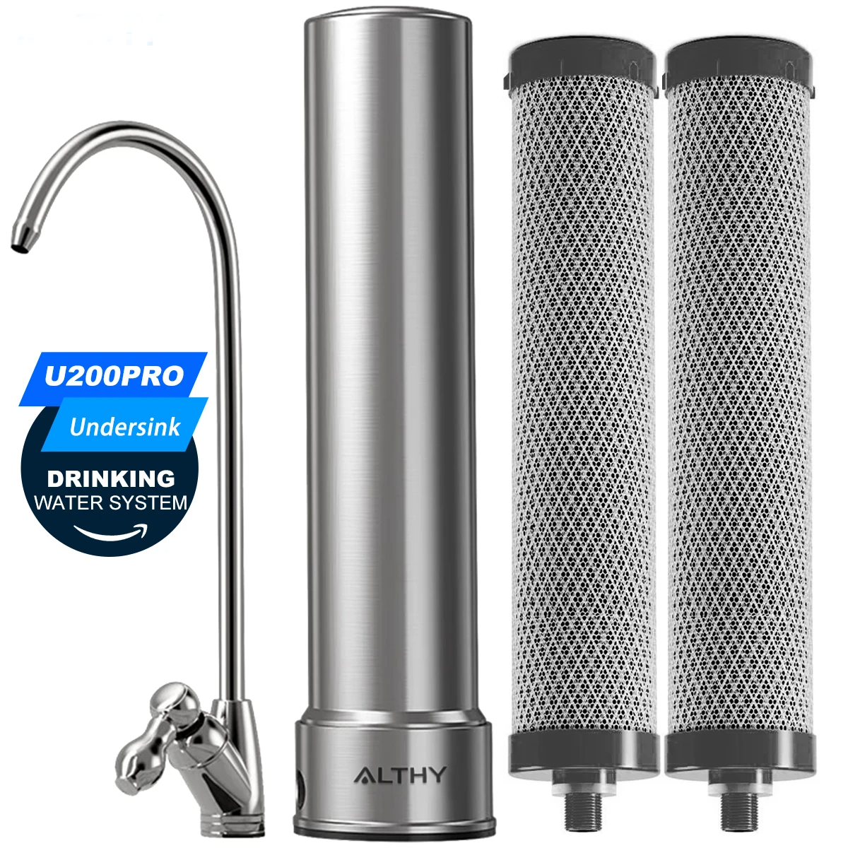 5-in-1 Stainless Steel Under Sink Drinking Water Filter with Faucet