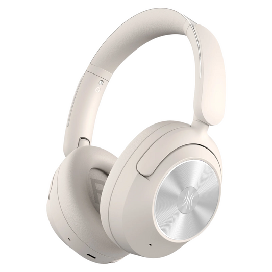 White Rechargeable Bluetooth 6.0 Noise-Cancelling Headset