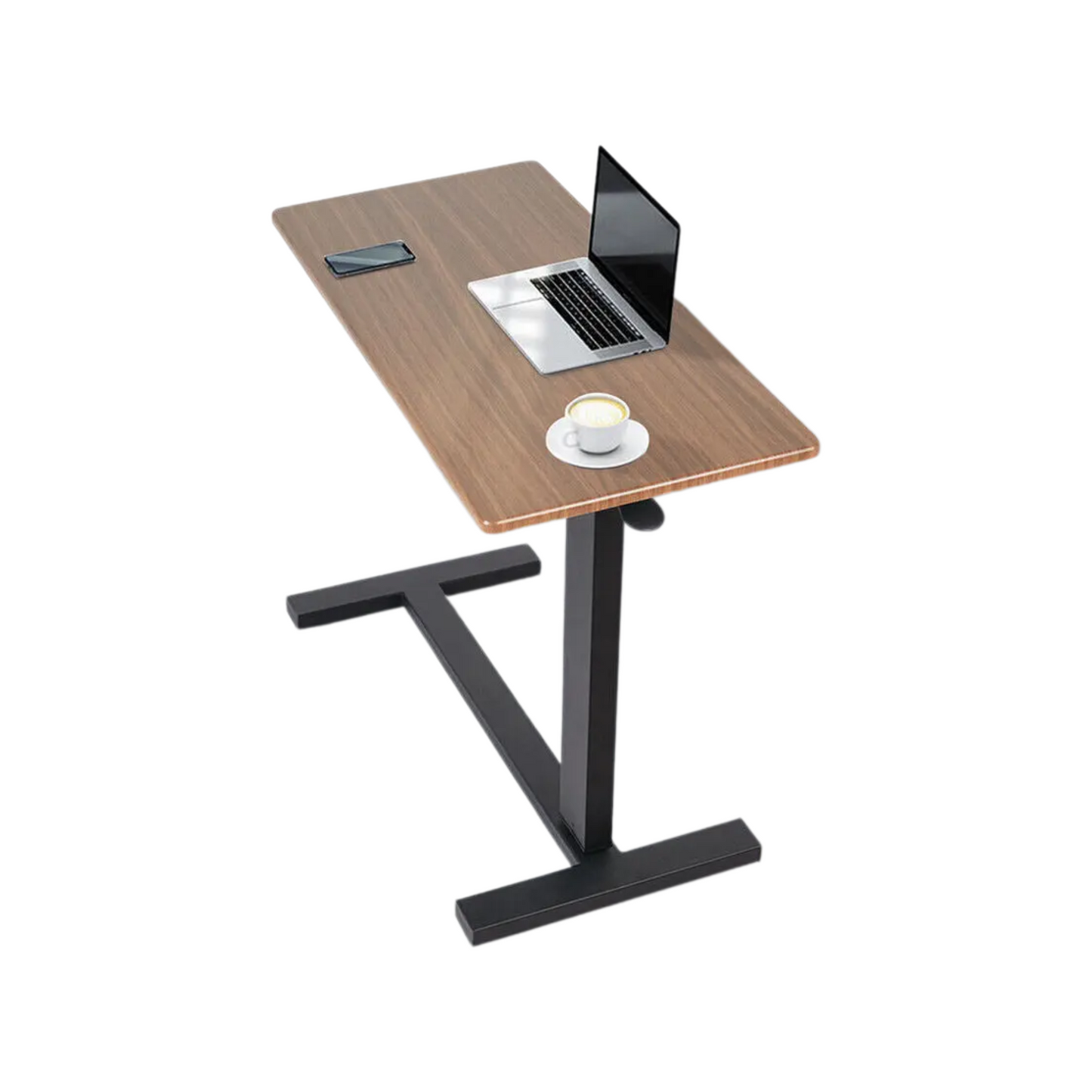 Adjustable Rolling Overbed Table with Laptop and Meal Tray