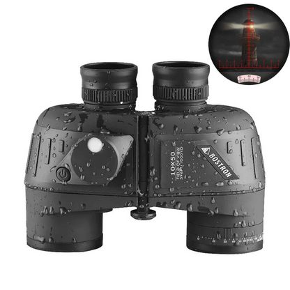 HD 10x50 Binoculars Waterproof Rangefinder Compass Black