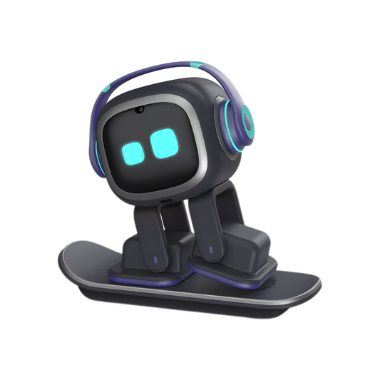 Desktop Electronic Black Robot with Dialogue Features