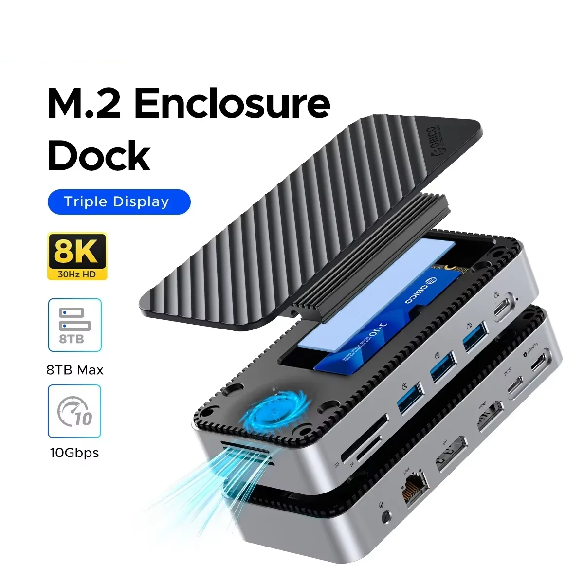 USB-C Hub M.2 NVMe SSD Enclosure Cooling Fan