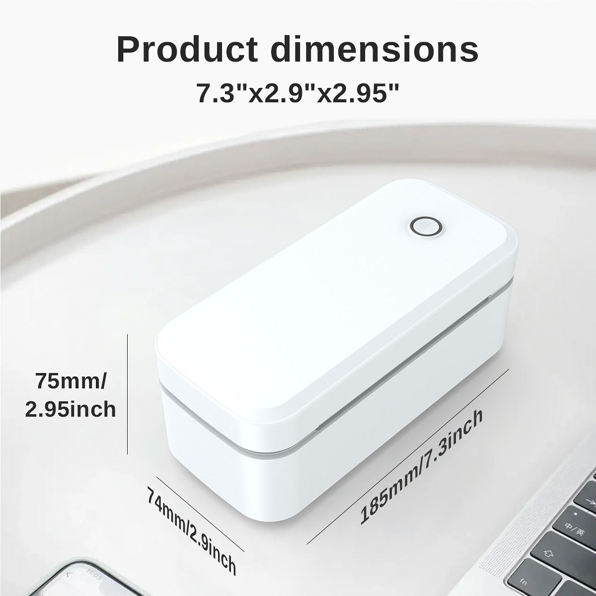 Portable 110mm Thermal Shipping Label Printer Set with Bluetooth