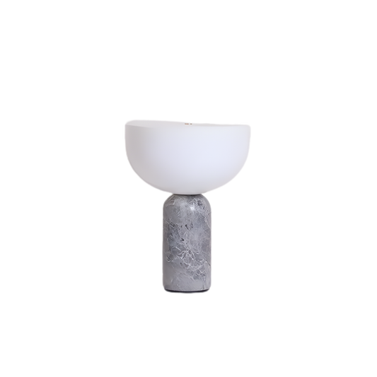 Gray Marble Table Lamp with USB Charging & Touch Switch
