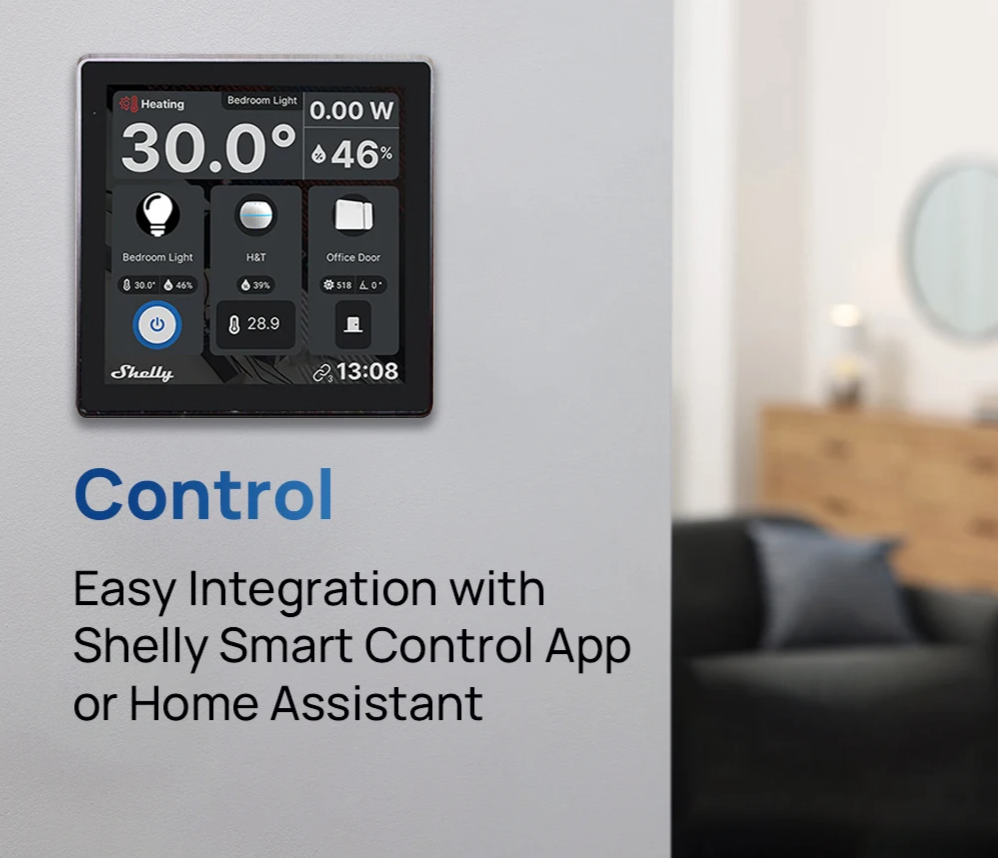 Smart Wall Thermostat with Colour Display and Device Control