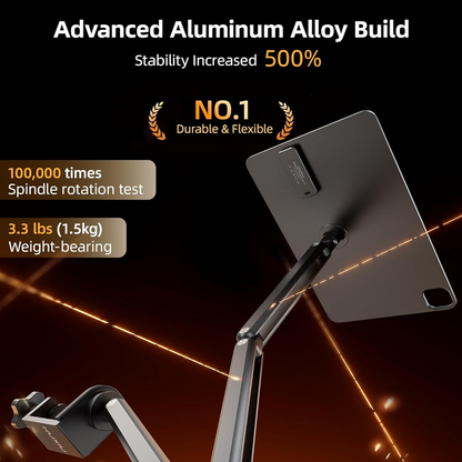 Adjustable Aluminum Tablet Stand with Magnetic Charging