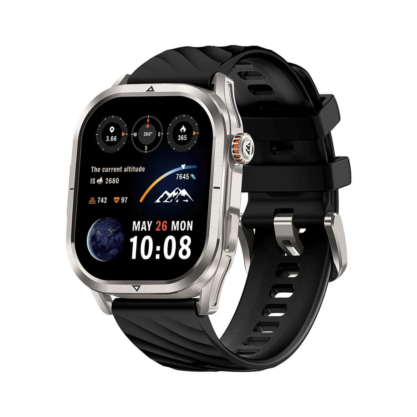 Silver GPS Smart Watch with 180 Sport Modes