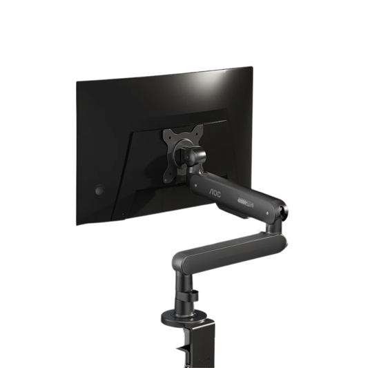 Grey Desktop Monitor Stand with Clamp Mount