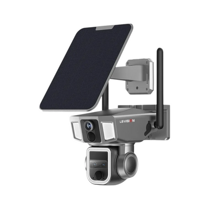 4G Solar Powered 4K Outdoor Security Camera Dual Screen