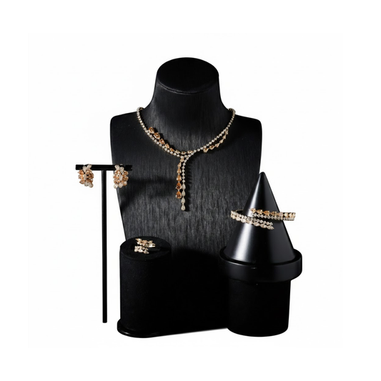 Luxury Gold Champagne Necklace Jewellery Set 40 cm