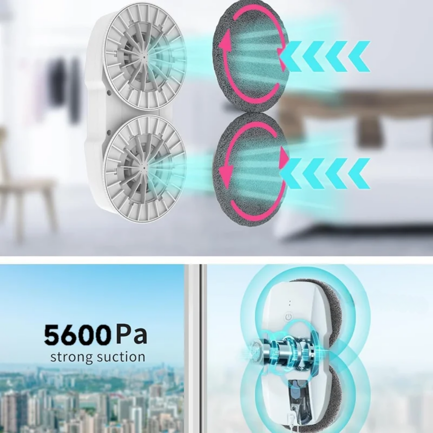 Smart Robot Window Cleaner with Automatic Vacuum Suction