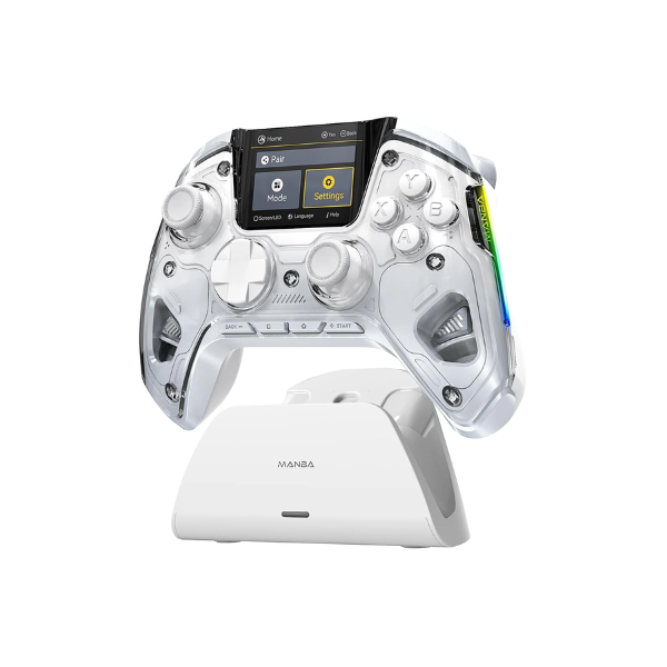 Wireless Hall Effect Gaming Controller with Charging Dock White