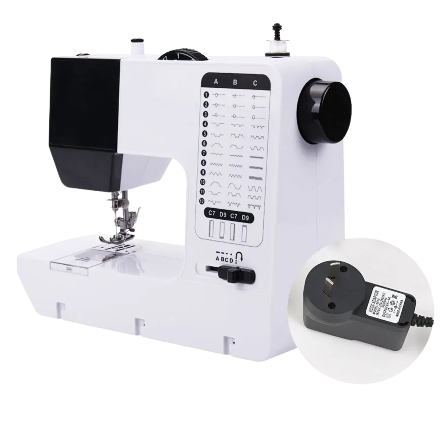 Compact Electric Sewing Machine with Start Button & Accessories