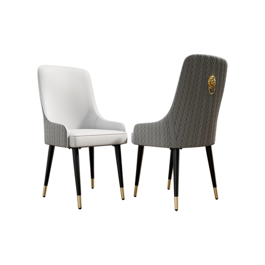 Modern PU Leather Dining Chairs Set of 2 with Metal Legs