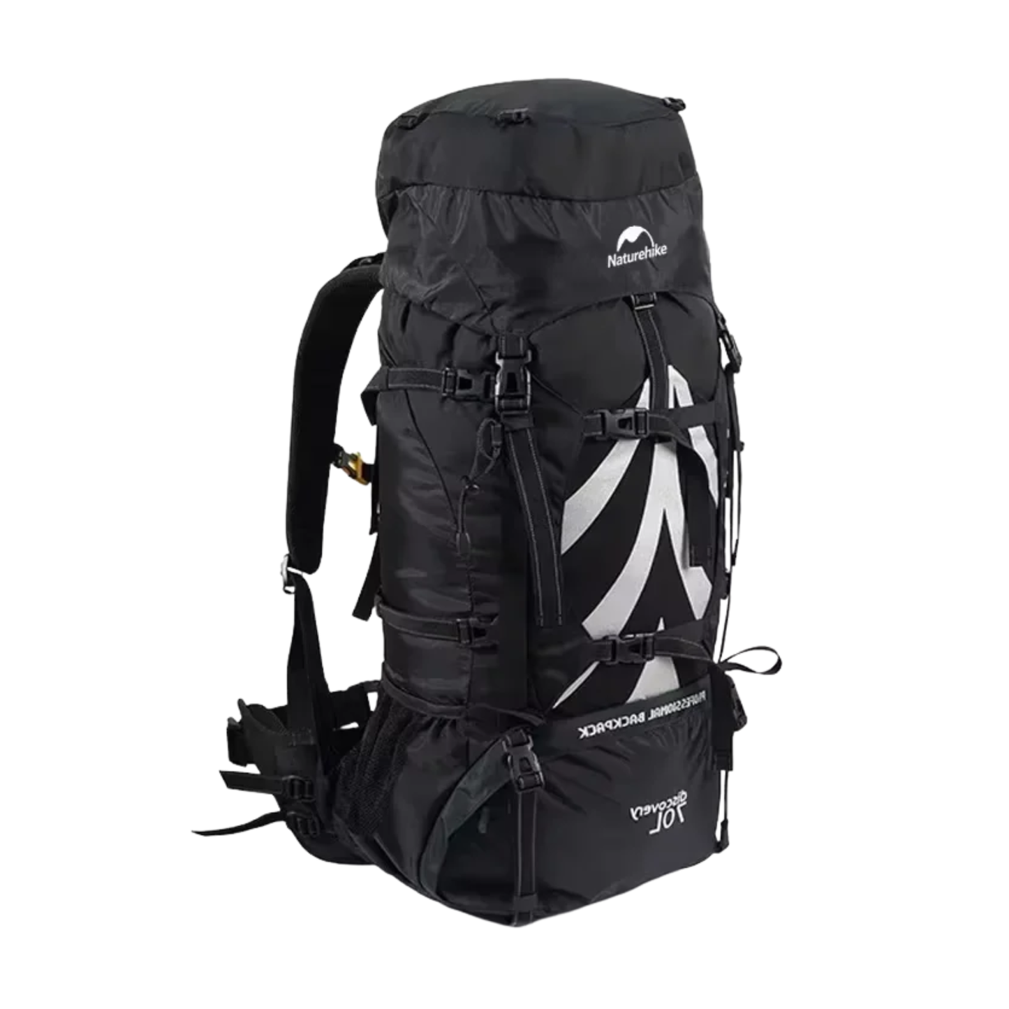 Black 70L Travel & Hiking Backpack with Support