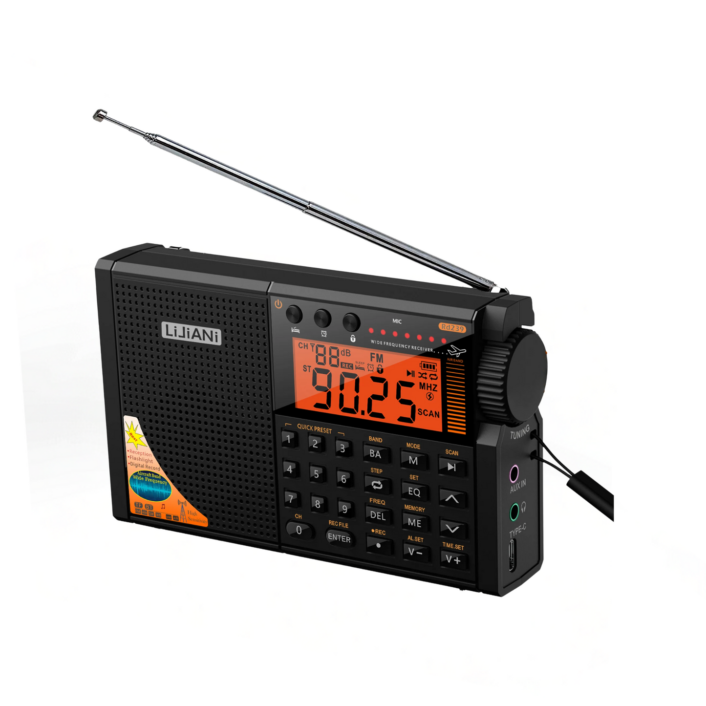 Rechargeable Portable Radio Bluetooth MP3 Player and Torch