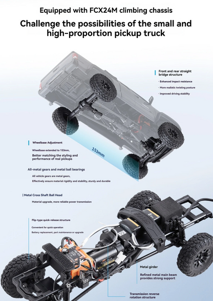 4WD Off-Road RC Pickup Truck Grey RTR