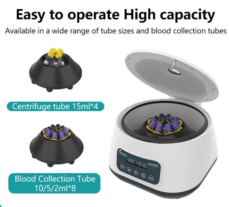 Laboratory PRP Centrifuge Machine 2/5/10/15ml Tubes