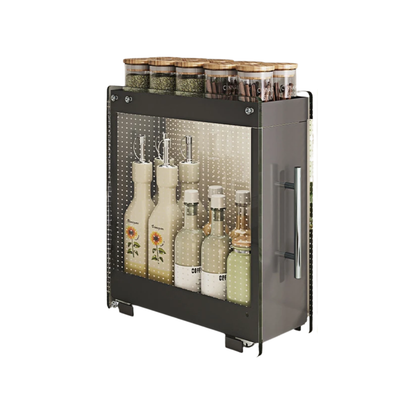 2-Tier Pull-Out Kitchen Spice Rack Narrow Counter Organizer