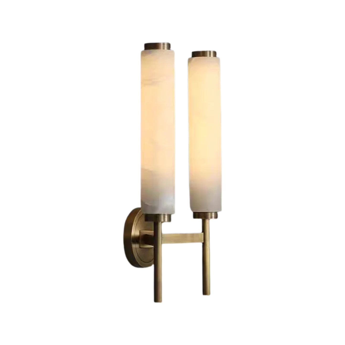 2 Piece Gold Marble Warm LED Wall Sconce 3000K