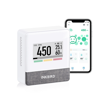 Portable Bluetooth CO2 Air Quality Monitor with E-Ink Display