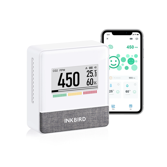 Portable Bluetooth CO2 Air Quality Monitor with E-Ink Display