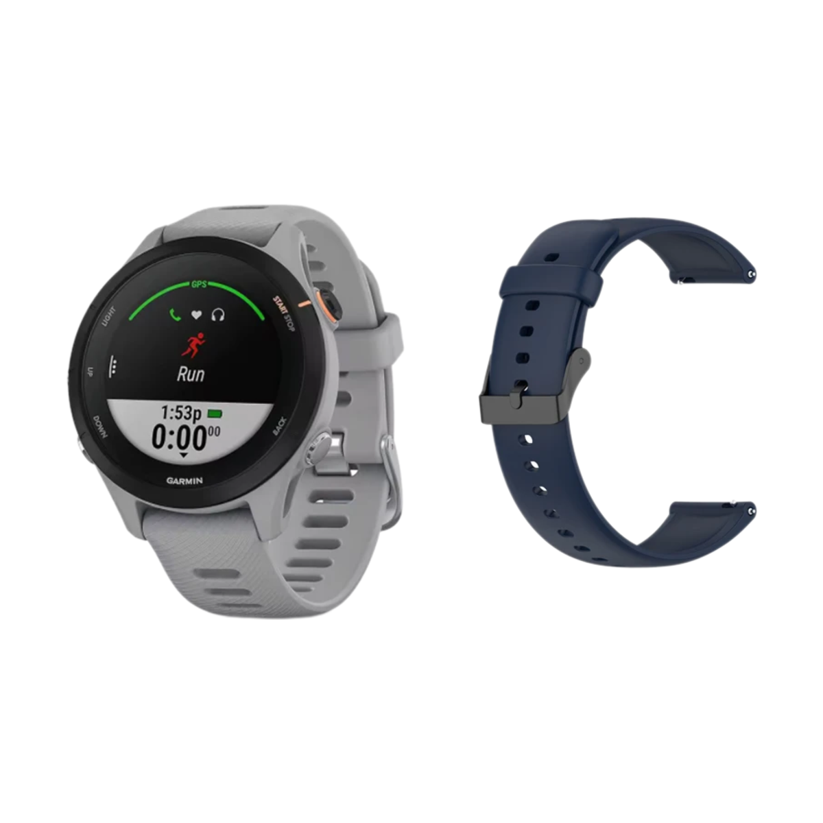 Garmin Forerunner 255 46mm Sports Smartwatch Gray & Blue 14-Day Battery