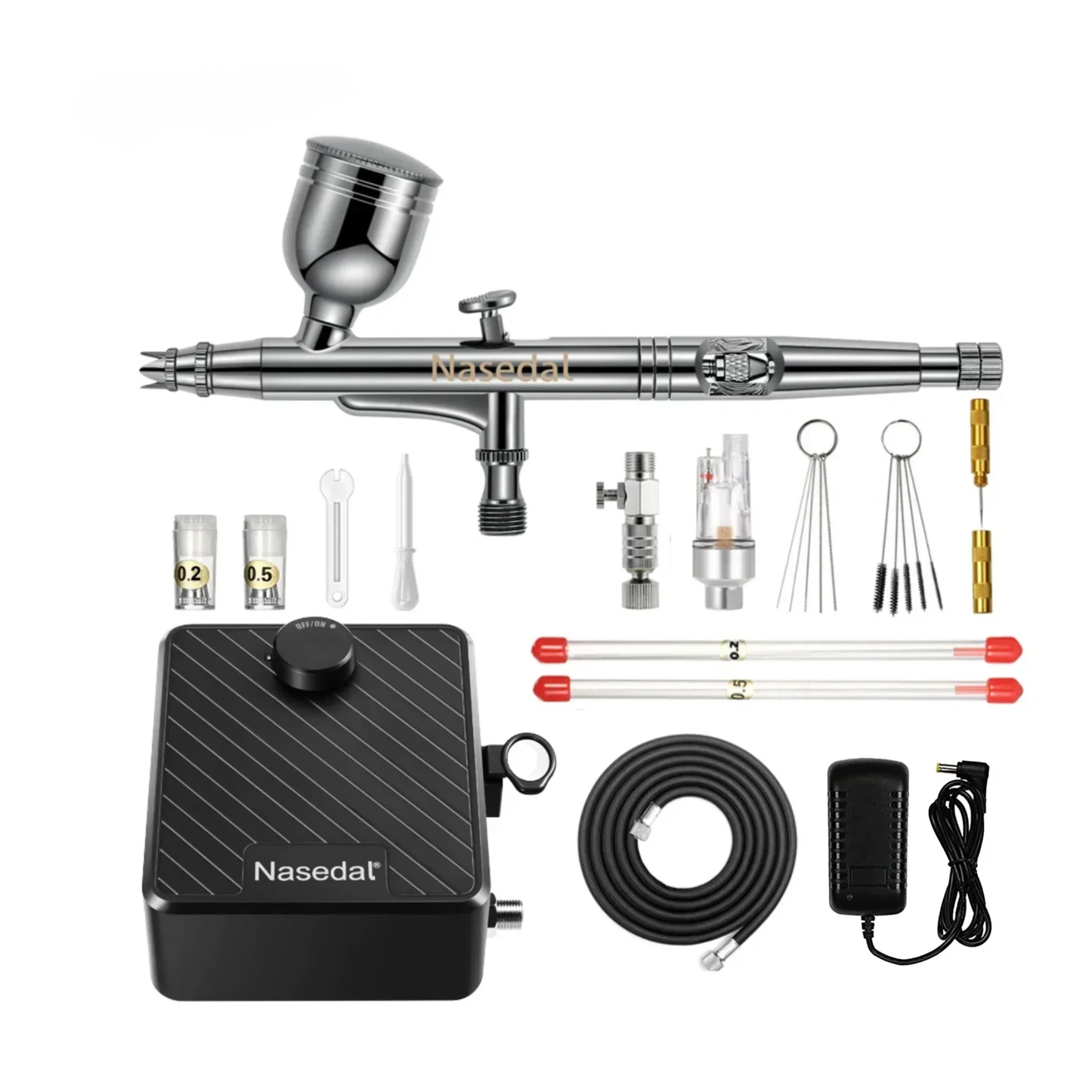 Airbrush Compressor Kit with Dual Action Spray Gun 40 PSI