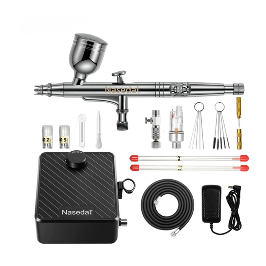 Airbrush Compressor Kit with Dual Action Spray Gun 40 PSI