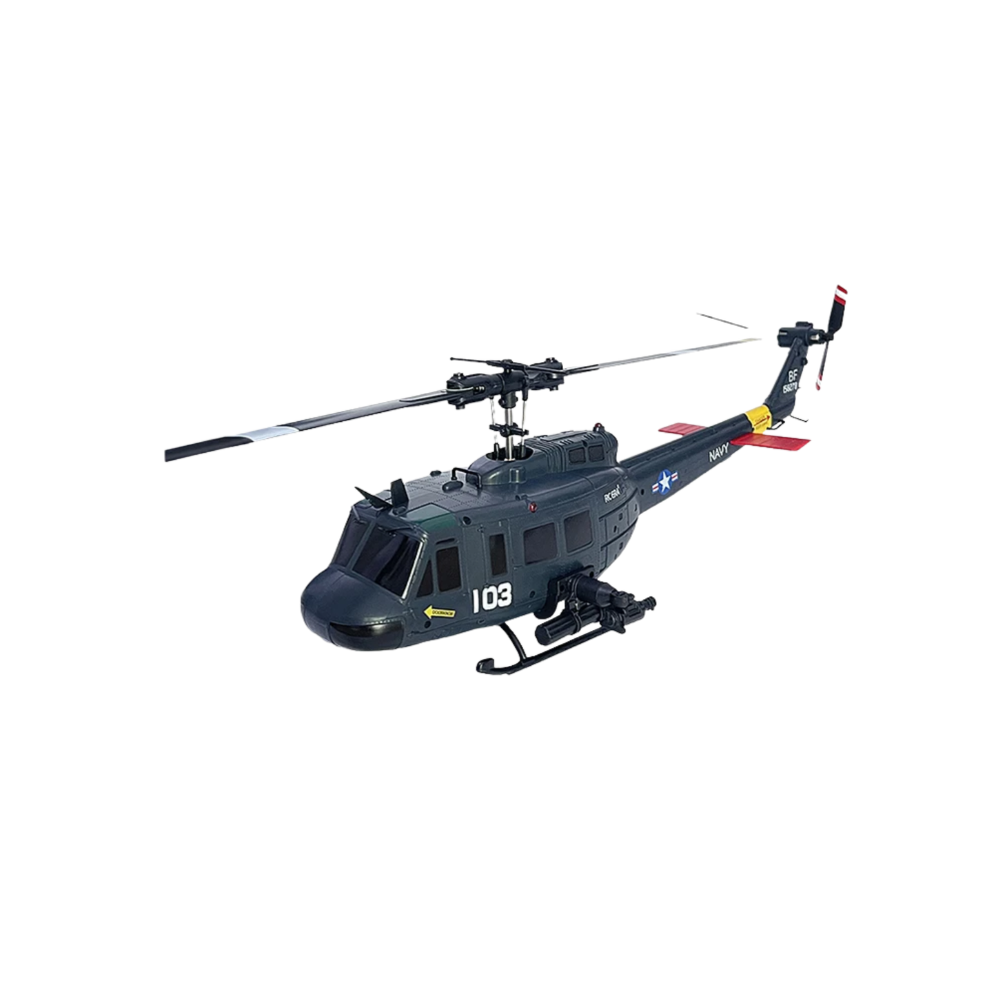 Navy Blue RC Helicopter with Optical Flow Stabilization