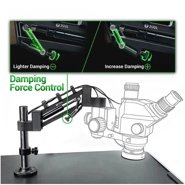 Adjustable Damping Microscope Swing Arm for Electronics Repair