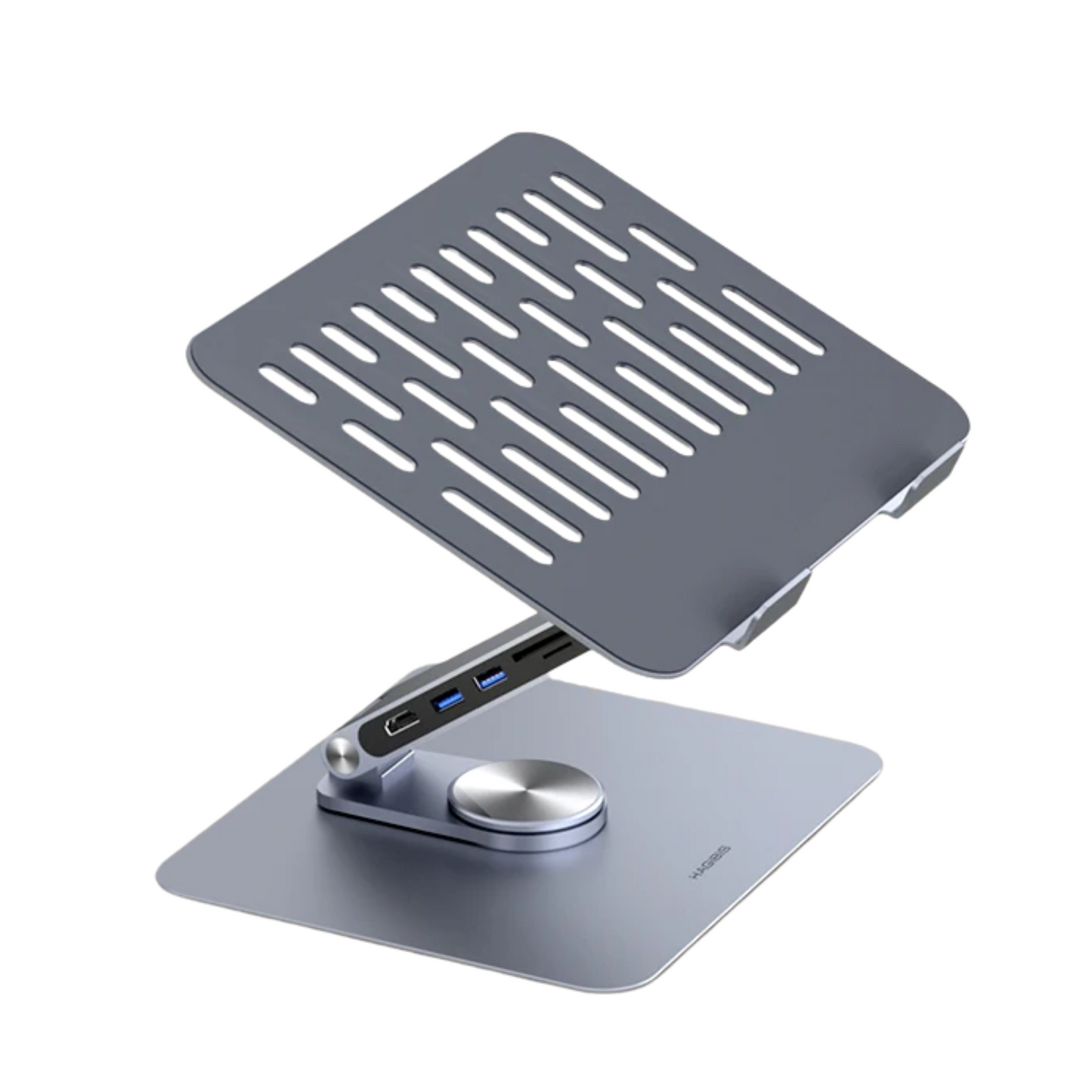 Adjustable Aluminium Laptop Stand with USB C Dock Hub