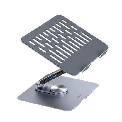 Adjustable Aluminium Laptop Stand with USB C Dock Hub