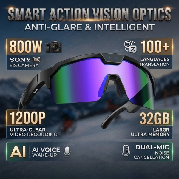 4K Smart Glasses Bluetooth AI Polarized Sport Sunglasses