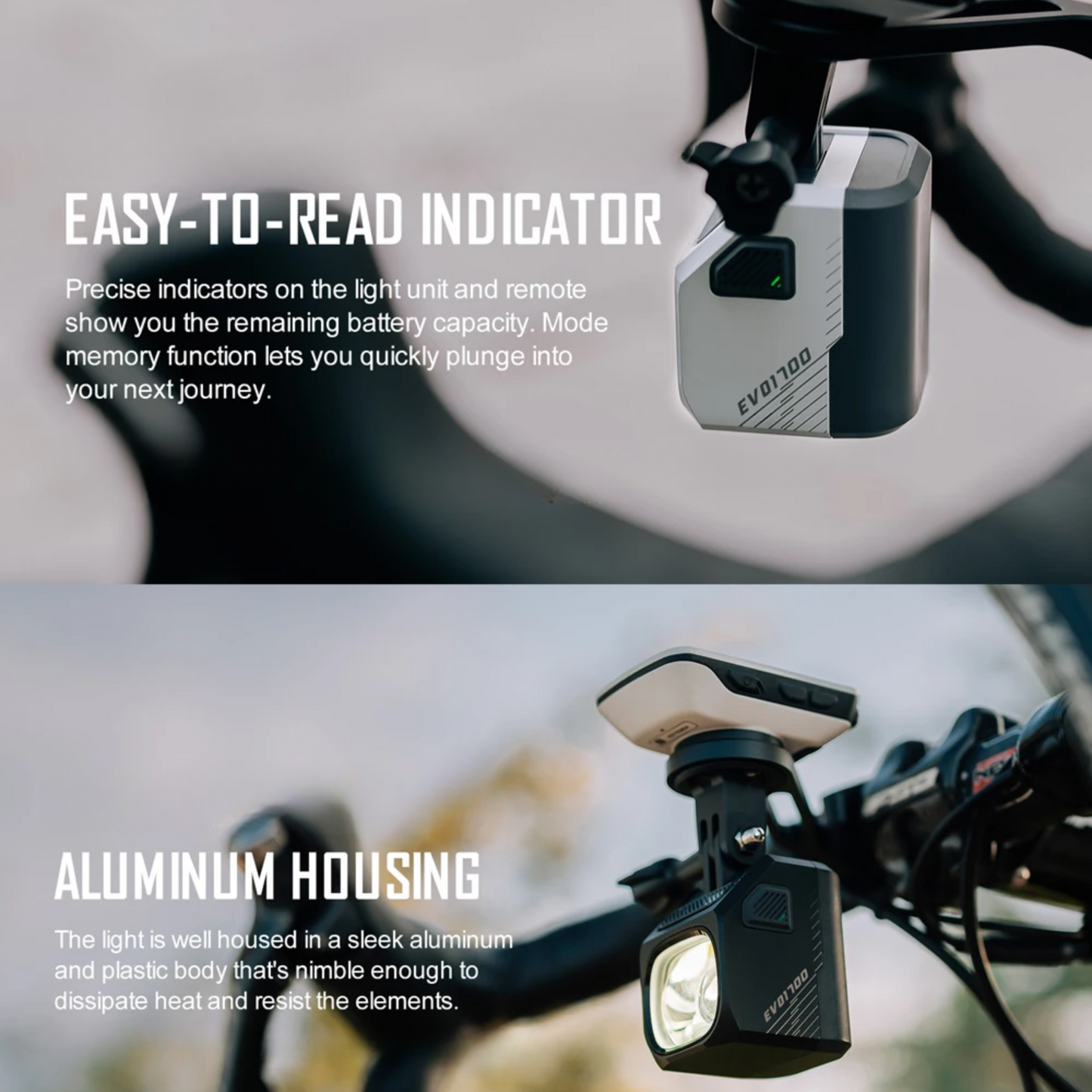 Black Bicycle Light 110H Runtime Cut-Off Beam EVO1700