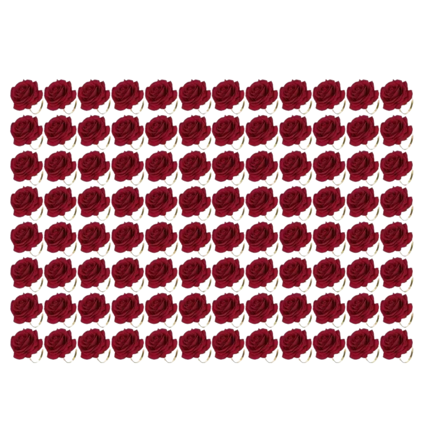 Red Rose Napkin Rings Set 96pcs Event Table Decoration