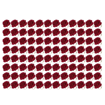 Red Rose Napkin Rings Set 96pcs Event Table Decoration