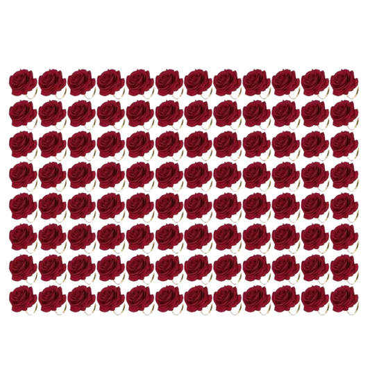 Red Rose Napkin Rings Set 96pcs Event Table Decoration