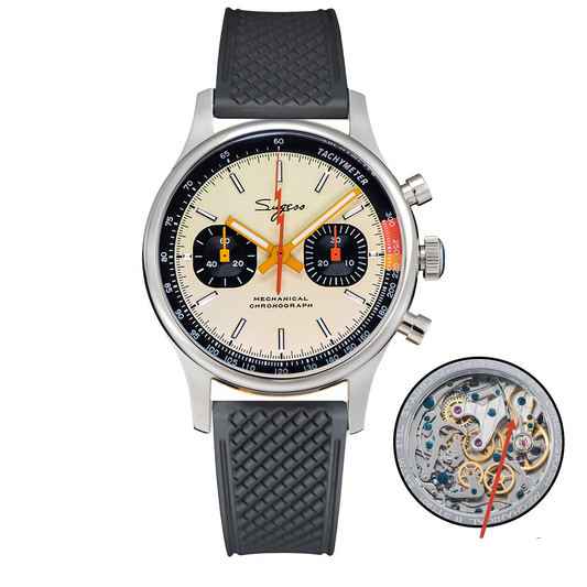 Military Mechanical Watch with Sporty Rubber Strap