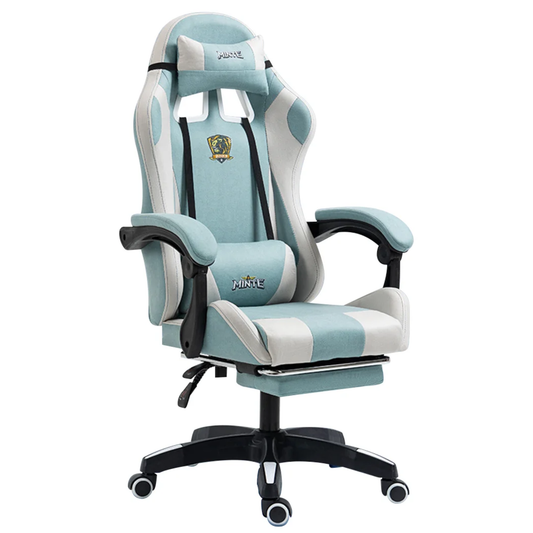 Racing Style Leather Gaming Chair with Adjustable Footrest