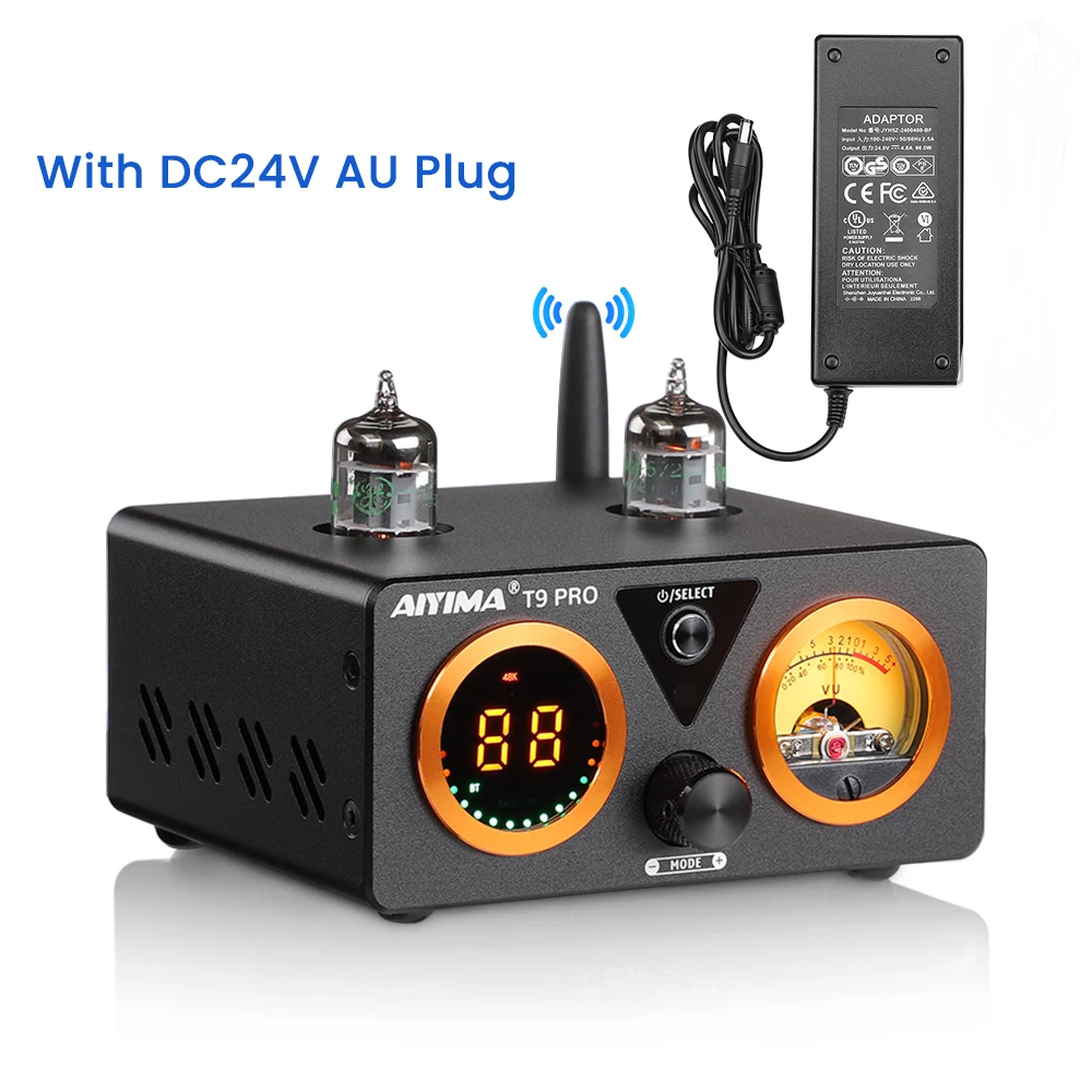 HiFi Bluetooth Tube Amplifier USB DAC and VU Meters 24V