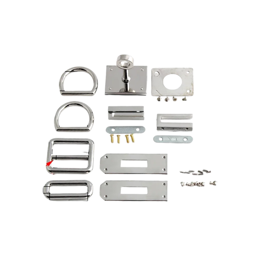 Rectangle Silver Bag Hanger Clasps 5 Set Pack