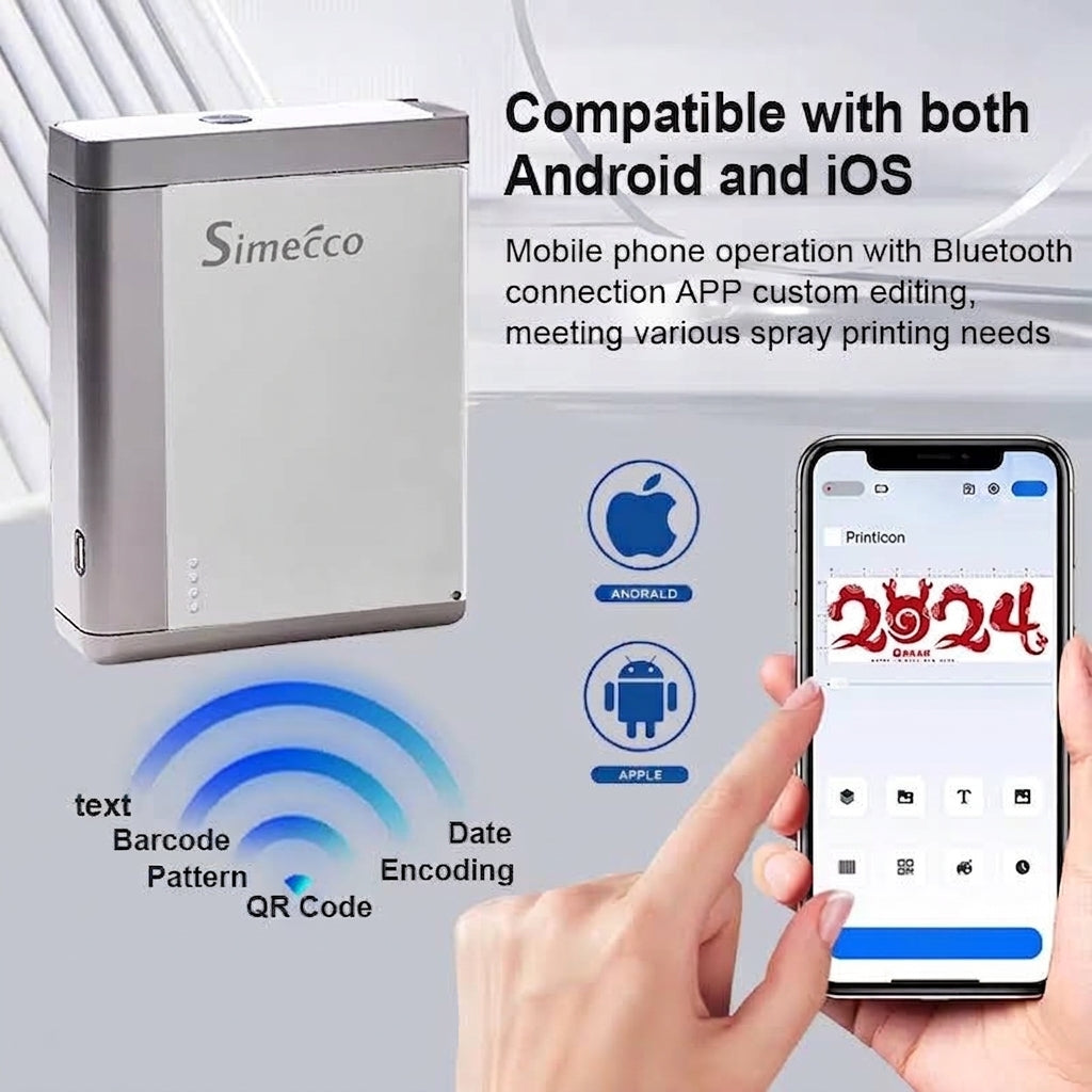 Handheld Inkjet Printer QR Barcode Date Code Printing