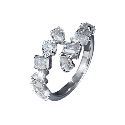 Pear Round 2.6ct Moissanite Ring for Women Size 8