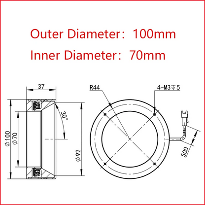 IR 850nm Shadowless LED Ring Light 100mm