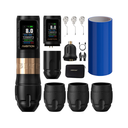 Professional Tattoo Gun Kit Adjustable Stroke Wireless Pen