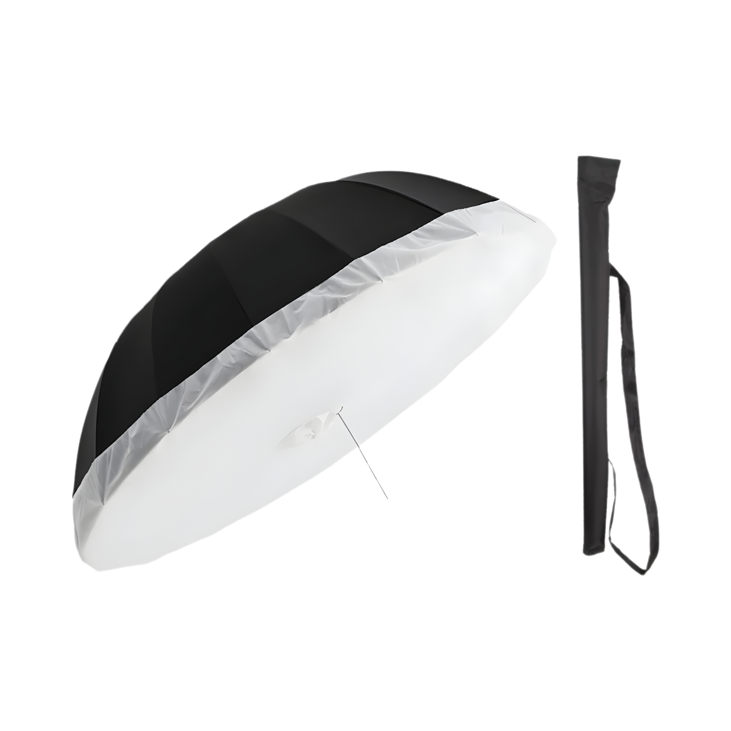 178cm Black Silver Reflective Photography Umbrella with Diffuser